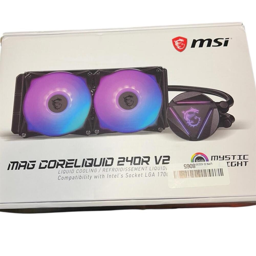 MSI Mag CoreLiquid 240R V2 Liquid CPU Cooler Black RGB Light - Brand New Sealed